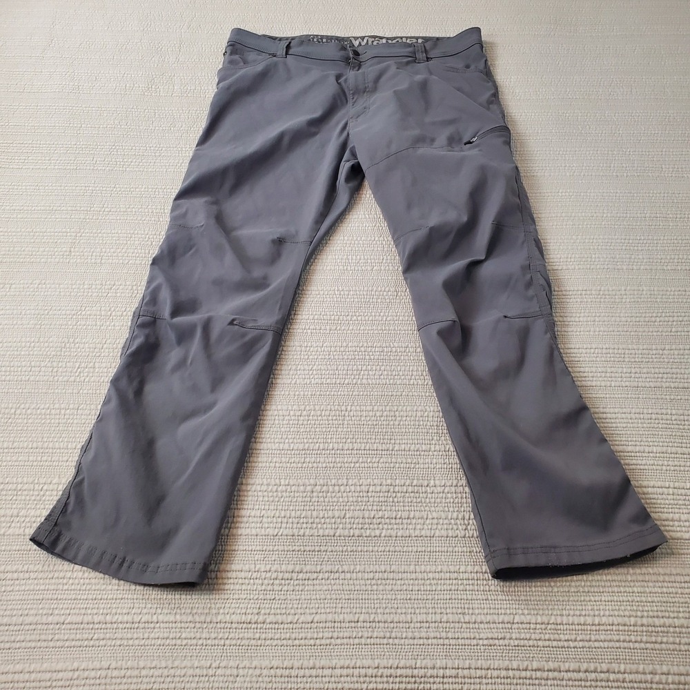 Wrangler ATG Pants Mens 40x30 Gray Good All Terrain Gear Straight Leg Hiking